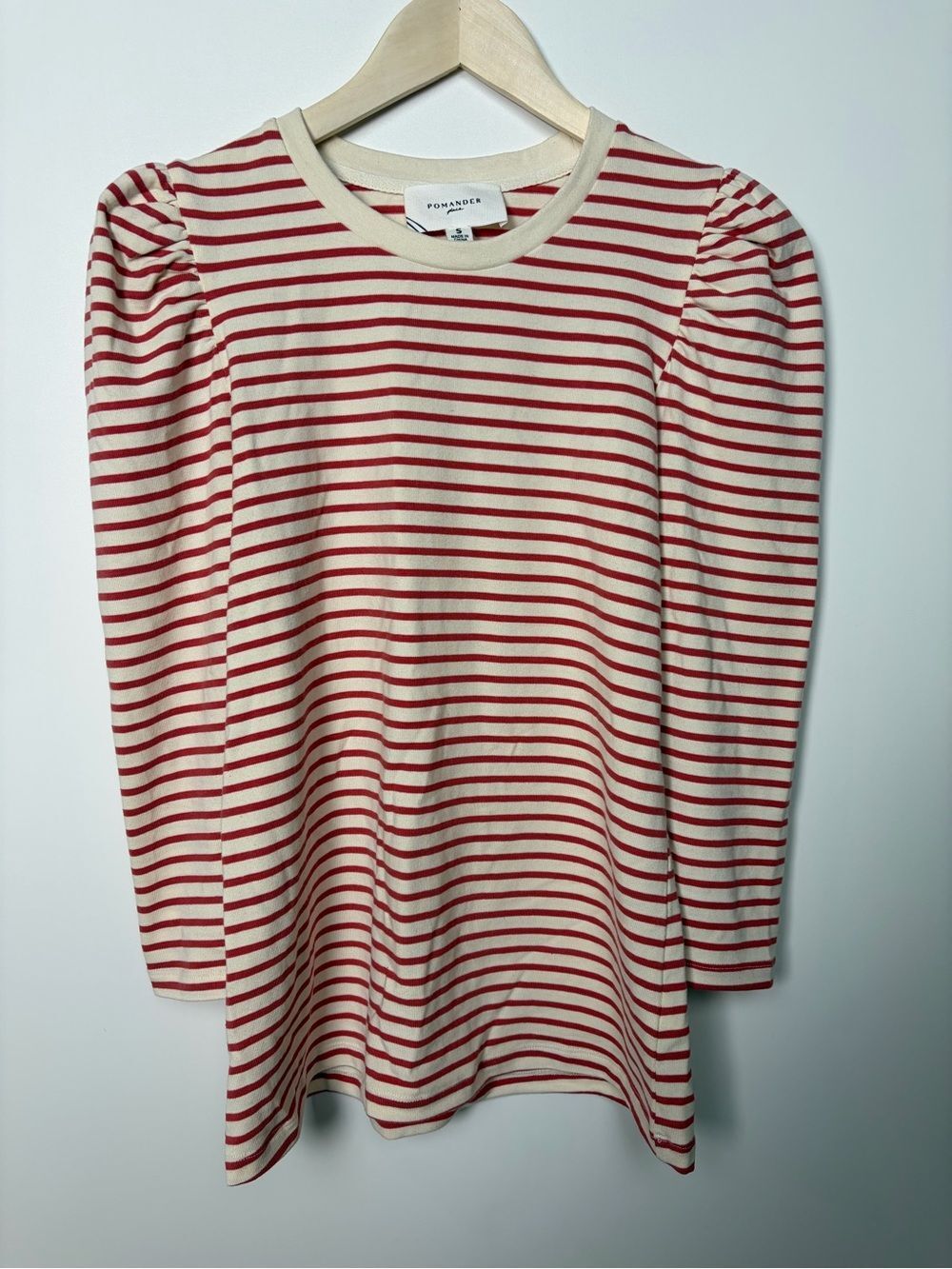 POMANDER PLACE Red Striped Vesty Long Sleeve Crewneck